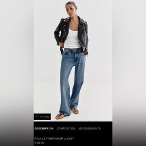 Zara leather biker jacket